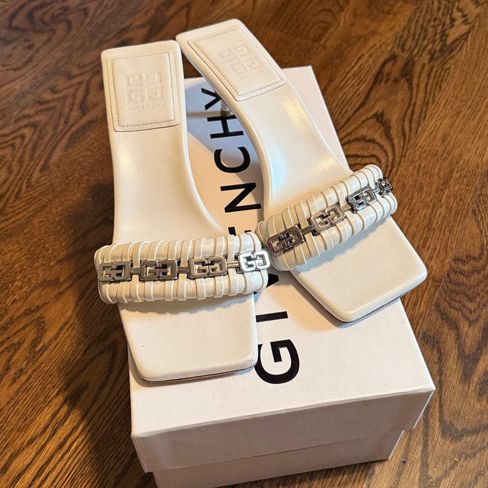 Givenchy G Woven Kitten Heel Sandals
